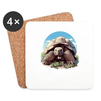 Tortues géantes Tortue géante - Dessous de verre (lot de 4) - blanc - Devant