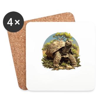 Tortues géantes Tortue géante - Dessous de verre (lot de 4) - blanc - Devant