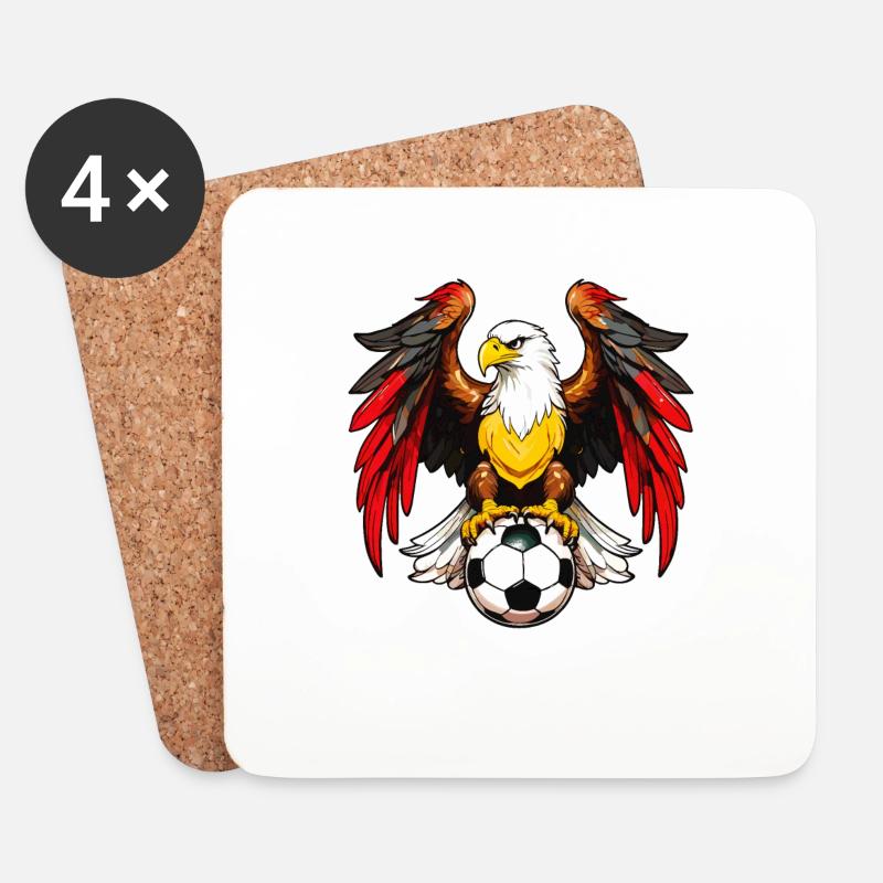 ADLER FUßBALL - Untersetzer (4er-Set) - Weiß
