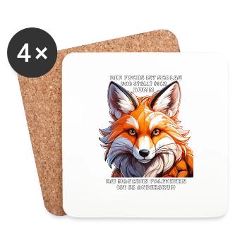 THE FOX IS CLEVER - Coasters (set of 4) - white - Front