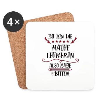 Mathelehrerin Lustige Lehrerin Sprüche Mathe Math - Untersetzer (4er-Set) - Weiß - Vorne