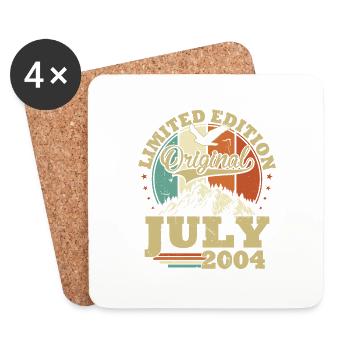 Original Juillet 2004 Vintage Cadeau Anniversaire - Dessous de verre (lot de 4) - blanc - Devant