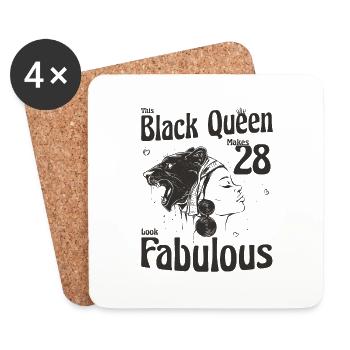 Cette reine noire fait 28 looks fabuleux - 28 - Dessous de verre (lot de 4) - blanc - Devant