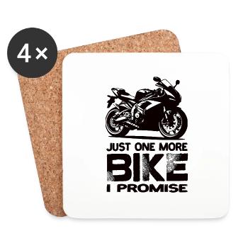 Just One More Bike I Promise Motorrad Biker - Untersetzer (4er-Set) - Weiß - Vorne