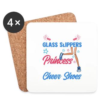 Forget Glass Slippers This Princess Cheerleader - Coasters (set of 4) - white - Front