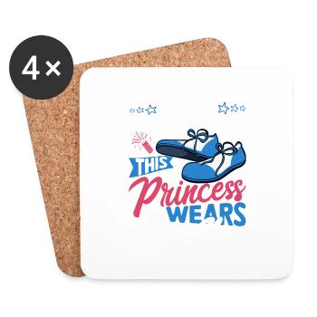 Forget Glass Slippers This Princess Cheerleading - Coasters (set of 4) - white - Front