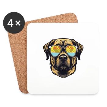 Kangal Dog Hipster Cool Party - Coasters (set of 4) - white - Front