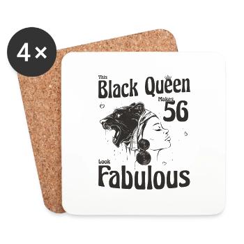 This Black Queen Makes 56 Looks Fabulous - 56th - Coasters (set of 4) - white - Front