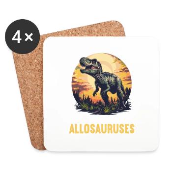 Allosaurier Allosaurus - Untersetzer (4er-Set) - Weiß - Vorne