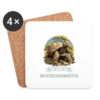 Tortues géantes Tortue géante - Dessous de verre (lot de 4) - blanc - Devant