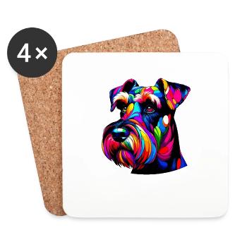 Colorful Pop Art Giant Schnauzer Schnauzers - Coasters (set of 4) - white - Front