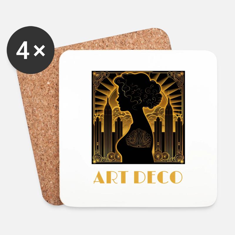 Art Deco - Coasters (set of 4) - white