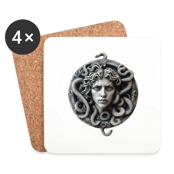 Medusa Snake - Untersetzer (4er-Set) - Weiß - Vorne