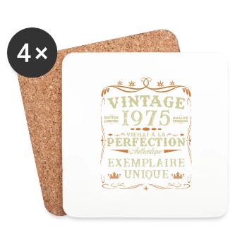 1975 Vintage Retro Geburtstagsgeschenk - Untersetzer (4er-Set) - Weiß - Vorne
