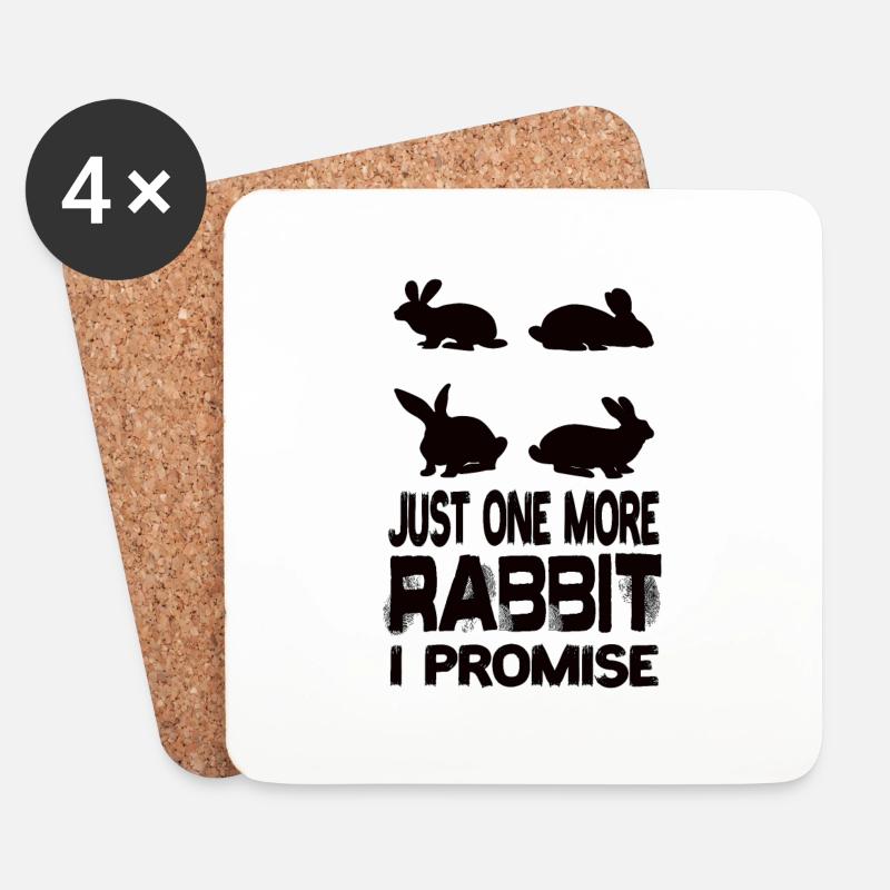 Just One More Rabbit I Promise Hase Hasenzucht - Untersetzer (4er-Set) - Weiß