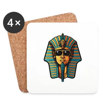 Pharao Cool Party Hipster - Untersetzer (4er-Set) - Weiß - Vorne
