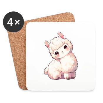 Alpaca Alpakas Alpaka - Untersetzer (4er-Set) - Weiß - Vorne