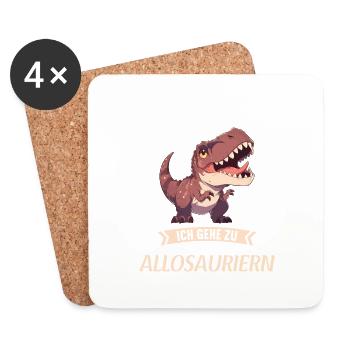 Allosaurier Allosaurus - Untersetzer (4er-Set) - Weiß - Vorne