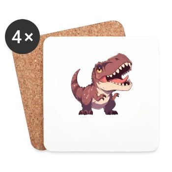 Allosaurier Allosaurus - Untersetzer (4er-Set) - Weiß - Vorne