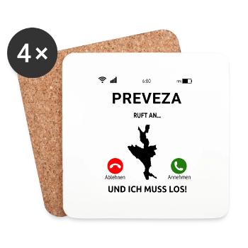 Preveza Griechenland Urlaub Idee - Untersetzer (4er-Set) - Weiß - Vorne