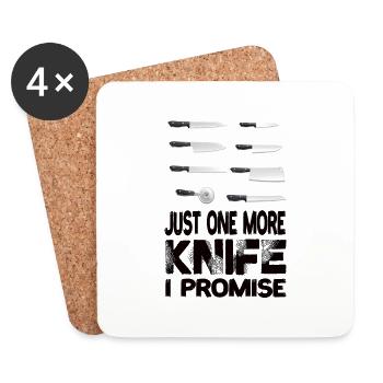 Just One More Knife I Promise Chef's Knife - Coasters (set of 4) - white - Front