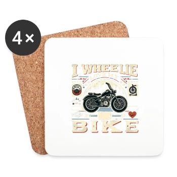I Wheelie Love My Bike 6 - Coasters (set of 4) - white - Front