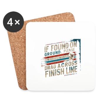 If On Ground Please Drag Across Finish Line 6 - Untersetzer (4er-Set) - Weiß - Vorne