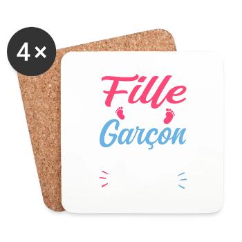 Fille ou Garçon Parrain T'aime Déjà - Dessous de verre (lot de 4) - blanc - Devant