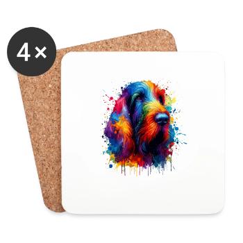 Splash Art Coloré Italien Spinone Italiano - Dessous de verre (lot de 4) - blanc - Devant