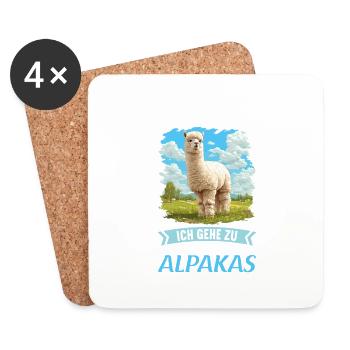 Alpaca Alpakas Alpaka - Untersetzer (4er-Set) - Weiß - Vorne