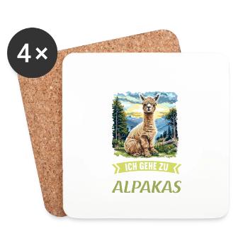 Alpaca Alpakas Alpaka - Untersetzer (4er-Set) - Weiß - Vorne