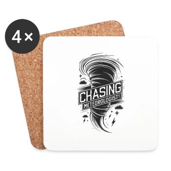 Tornado Twister Chasing Meteorologist - Coasters (set of 4) - white - Front