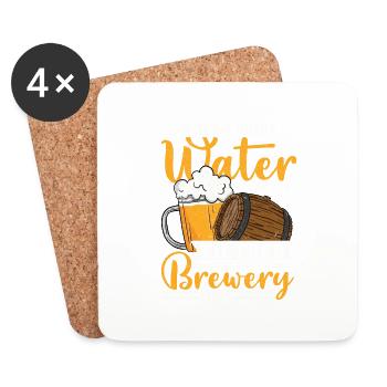 Funny Water Brewery Craft Beer Brewer Homebrew - Coasters (set of 4) - white - Front