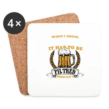 Funny Water Brewery Homebrew Brewer Craft Beer - Coasters (set of 4) - white - Front