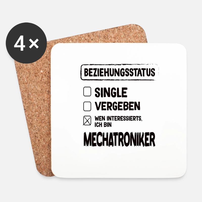 Mechatroniker Beziehungsstatus Mechatroniker - Untersetzer (4er-Set) - Weiß