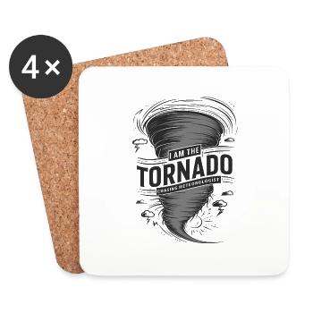 Je suis l’amoureux des ouragans Tornado Twister - Dessous de verre (lot de 4) - blanc - Devant