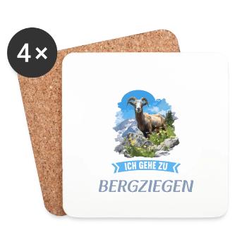 Alpine Goat Bergziegen Bergziege - Untersetzer (4er-Set) - Weiß - Vorne
