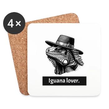 Iguana Lover - Reptilien Fan Echsen Motiv - Untersetzer (4er-Set) - Weiß - Vorne