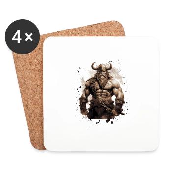 Viking Oding Muscles Bodybuilding - Coasters (set of 4) - white - Front