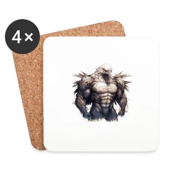 Eagle Muscles Bête de musculation - Dessous de verre (lot de 4) - blanc - Devant