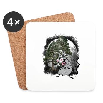 Forest Dwellers Rat Rats Rodent Halloween - Coasters (set of 4) - white - Front