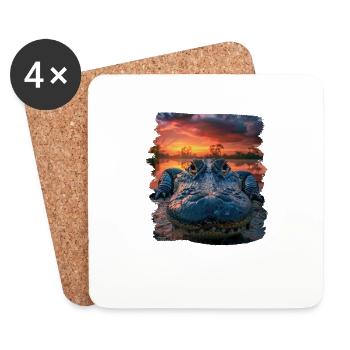 Alligatoren Alligator - Untersetzer (4er-Set) - Weiß - Vorne