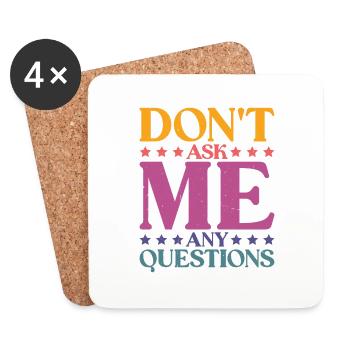 Ne me posez pas de questions 26 - Dessous de verre (lot de 4) - blanc - Devant