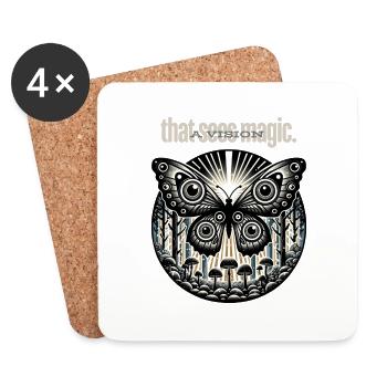 Enchanted Eyes Butterfly - Coasters (set of 4) - white - Front