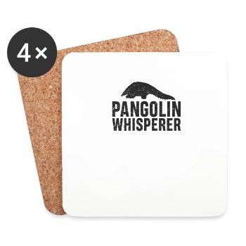 Pangolin Whisperer T-Shirt Anteater Animal Lover - Coasters (set of 4) - white - Front
