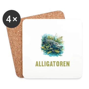Alligatoren Alligator - Dessous de verre (lot de 4) - blanc - Devant