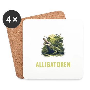 Alligatoren Alligator - Untersetzer (4er-Set) - Weiß - Vorne