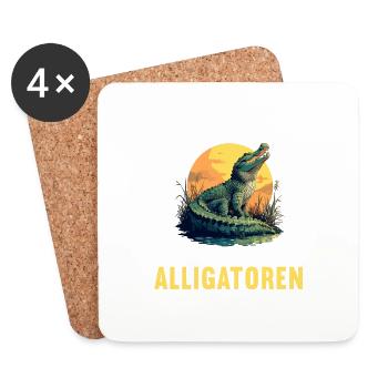Alligatoren Alligator - Dessous de verre (lot de 4) - blanc - Devant
