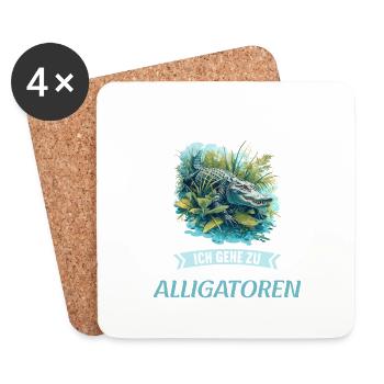 Alligatoren Alligator - Untersetzer (4er-Set) - Weiß - Vorne
