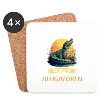 Alligatoren Alligator - Untersetzer (4er-Set) - Weiß - Vorne